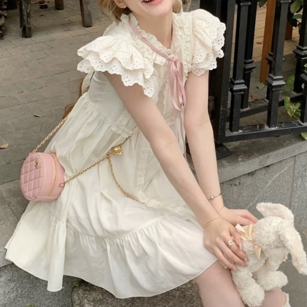 Cute dress with white lace